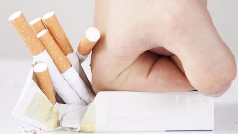 Stopping smoking suddenly, which causes disturbances in the functioning of the body