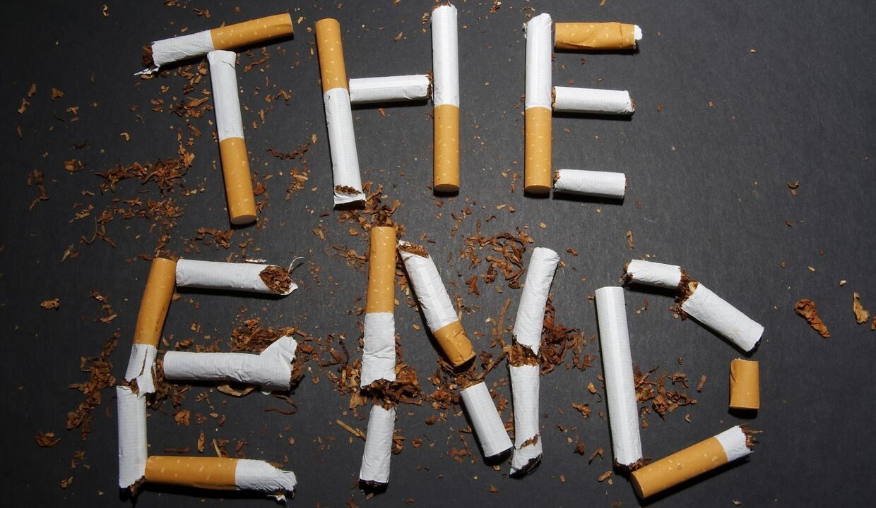 broken cigarettes and changes in the body during smoking cessation